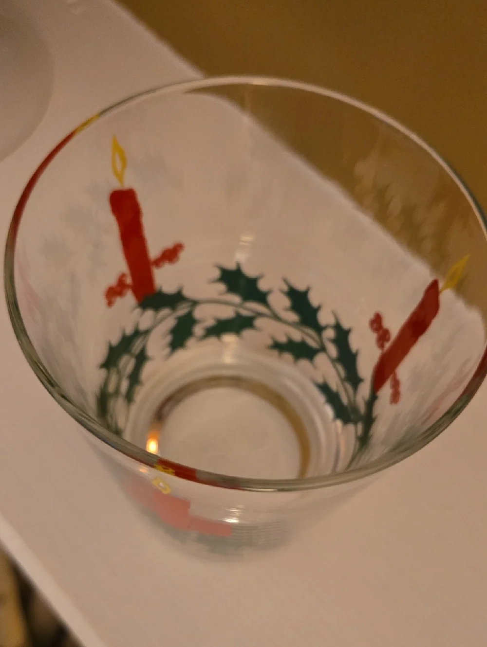 Vintage Holiday Candle Highball Glasses - Set of 8